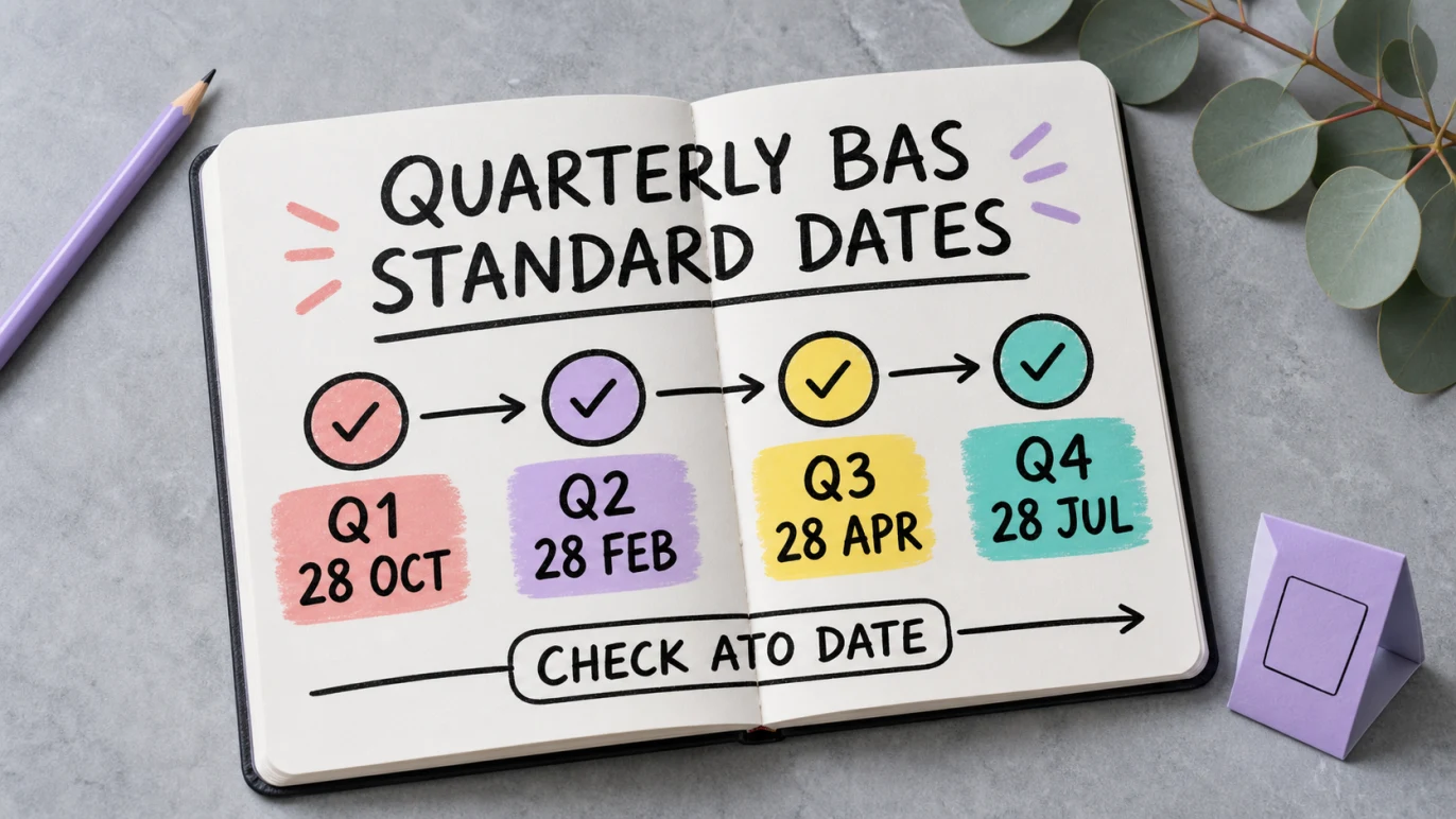 Standard quarterly BAS dates for October, February, April and July