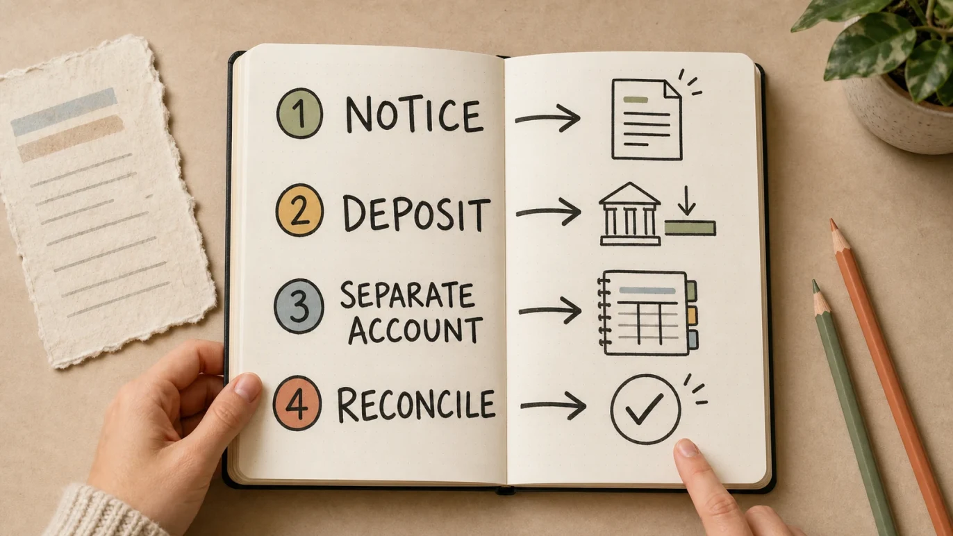 Canada Carbon Rebate bookkeeping example showing notice, deposit, coding and reconciliation