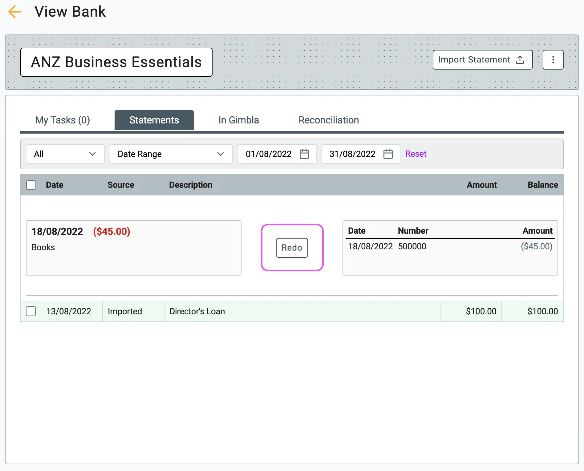 Bank reconciliations