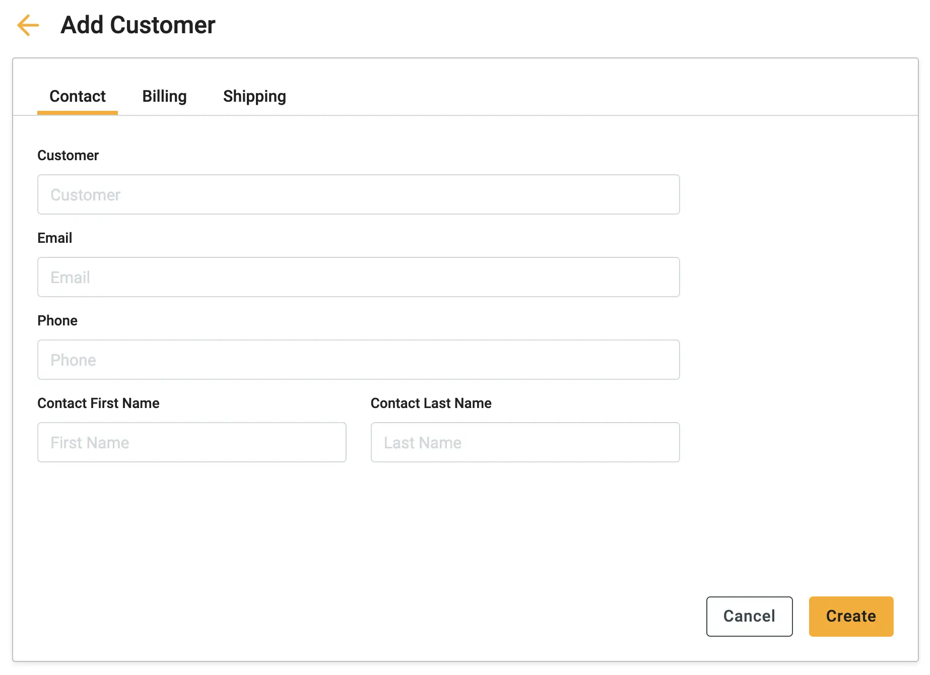 create a customer form