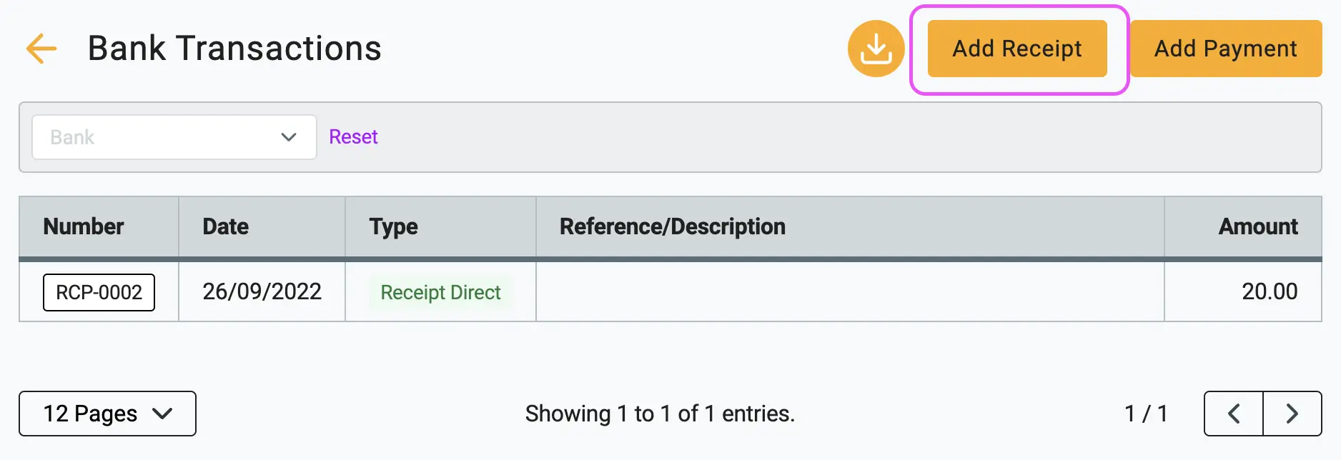 create a direct receipt