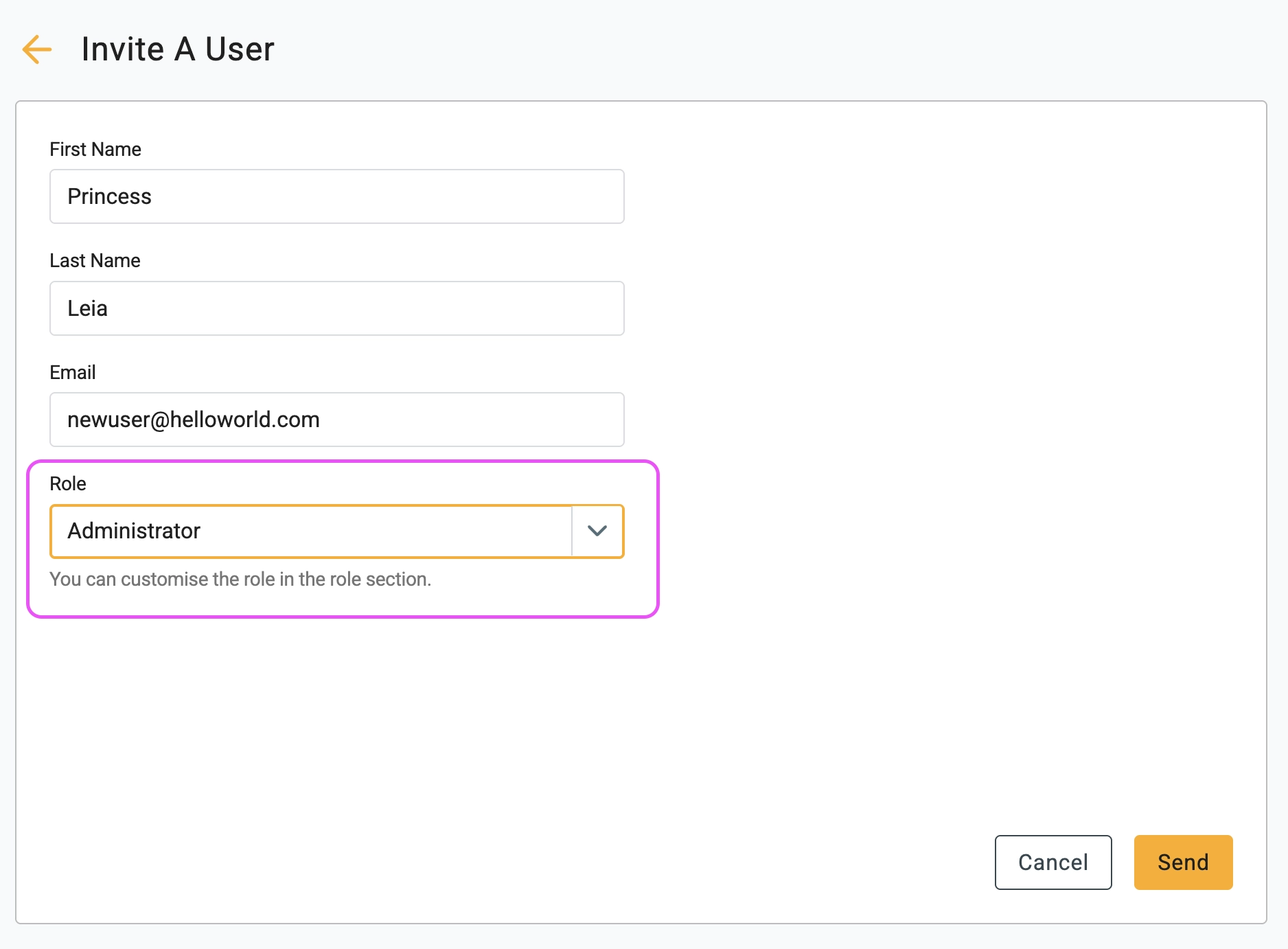 invite a form
