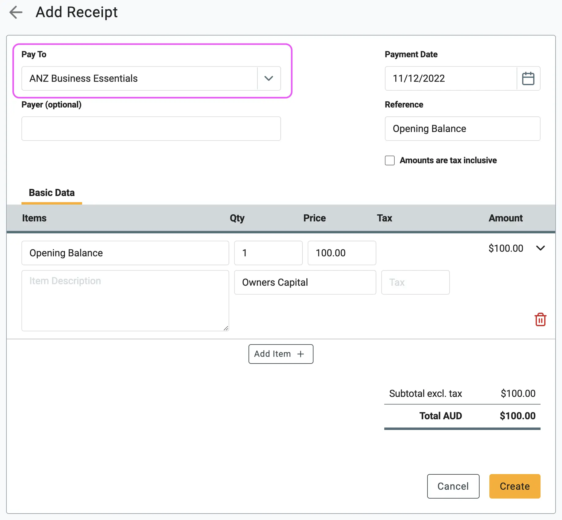 receive money form