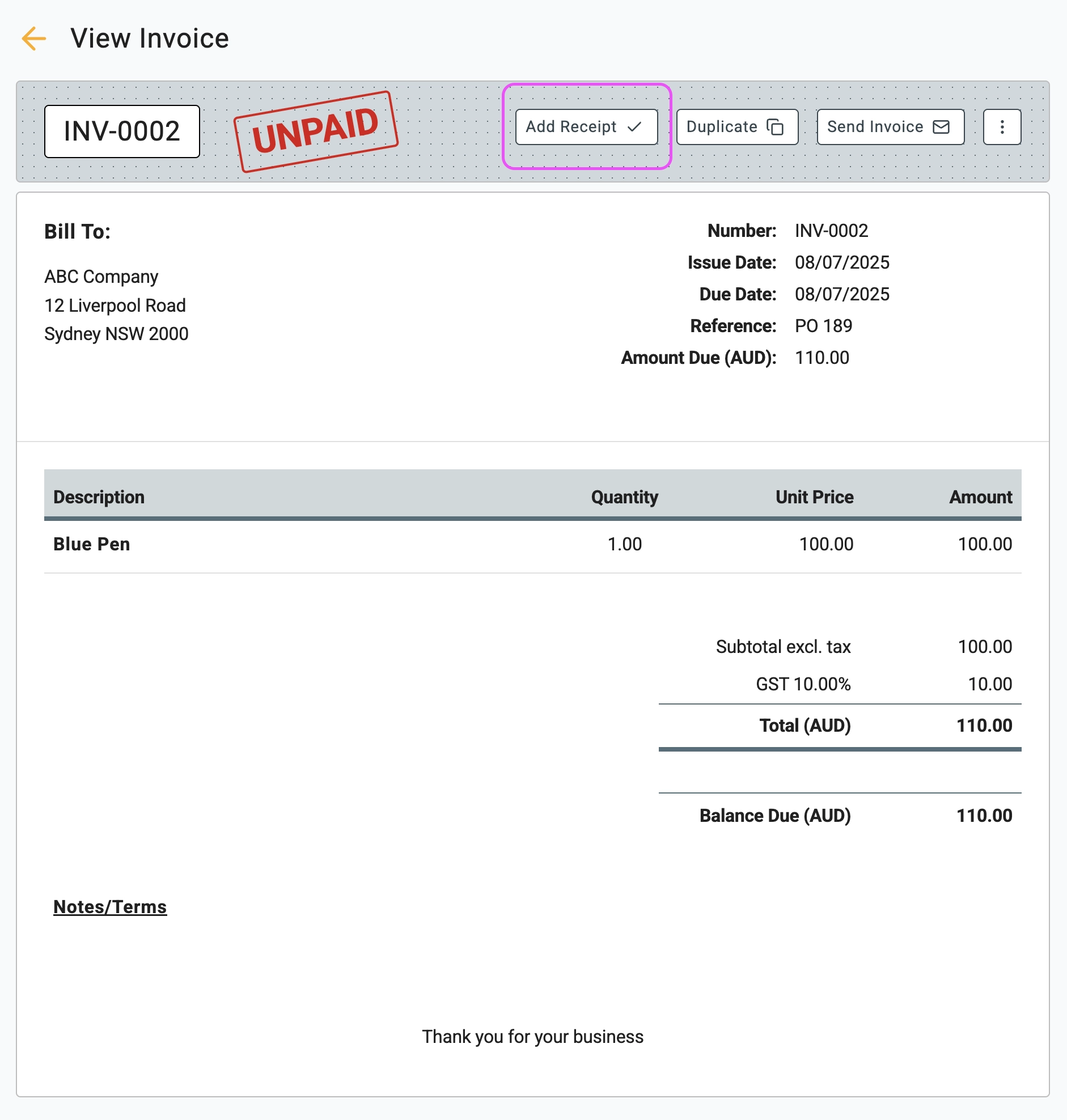 pay an invoice 2