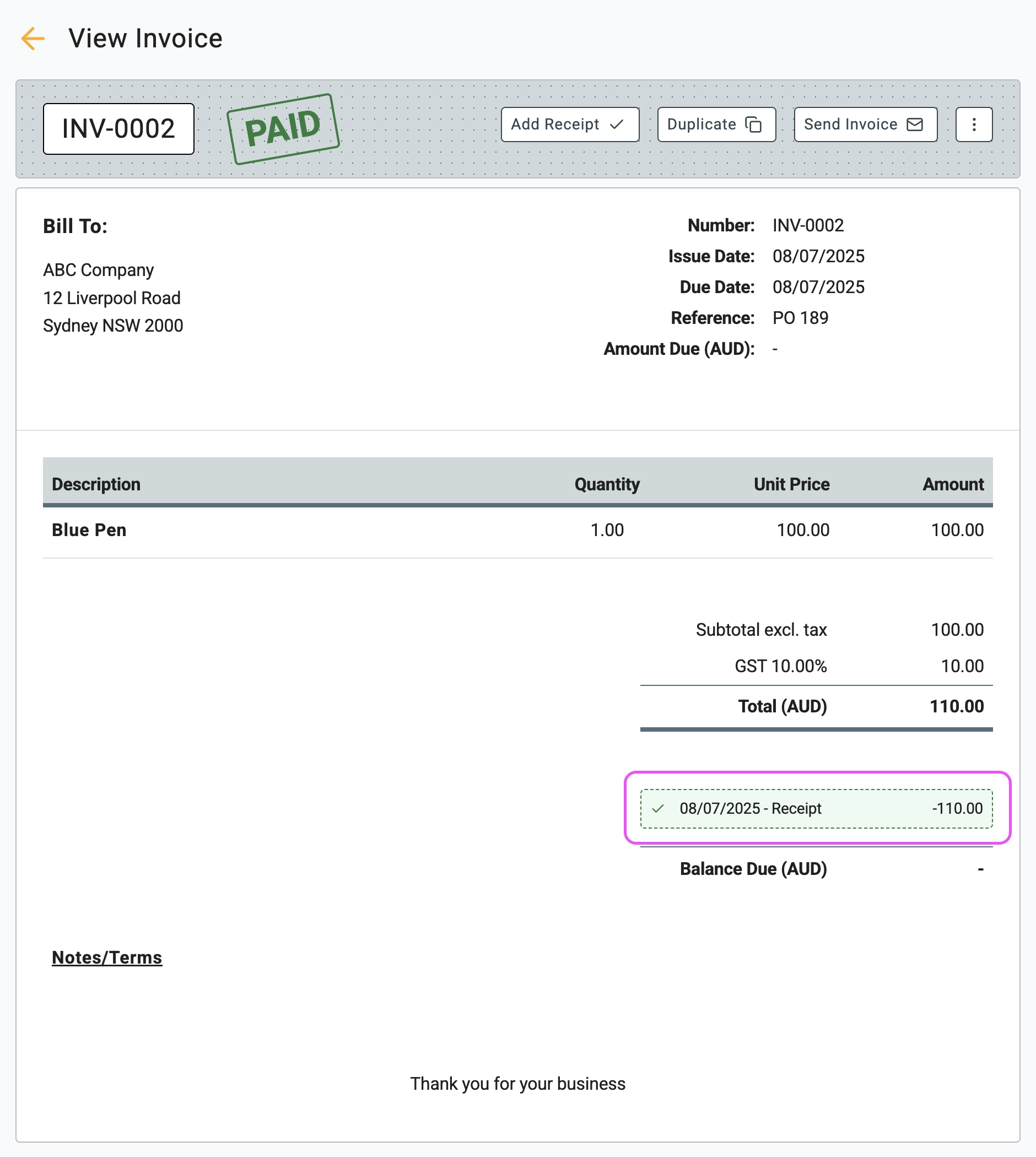 pay an invoice 4