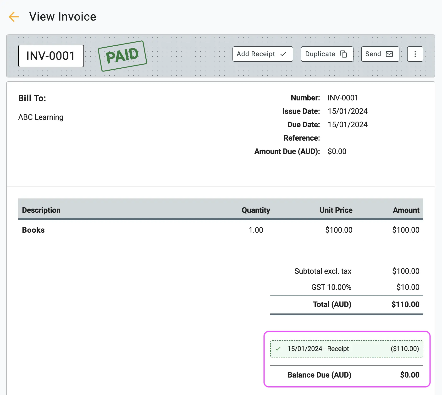 Record an overpayment