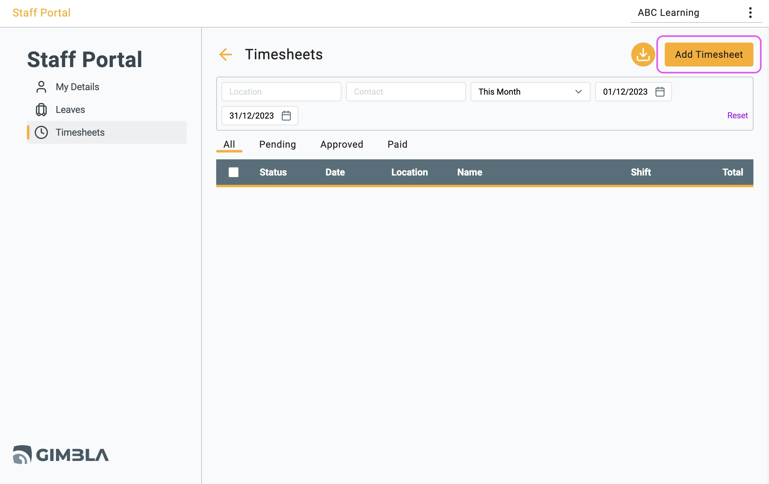 Timesheet (Add & Approve)